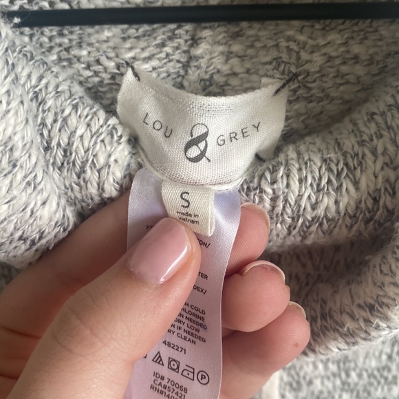 Lou & Grey Marled Mock Neck Poncho Top Sz Small - Picture 7 of 9